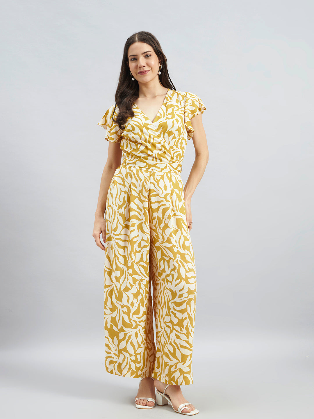 Mustard Viscose Printed Coord Set