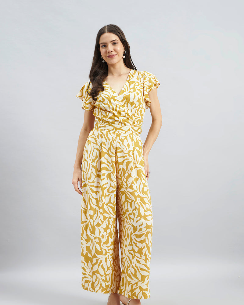 Mustard Viscose Printed Coord Set