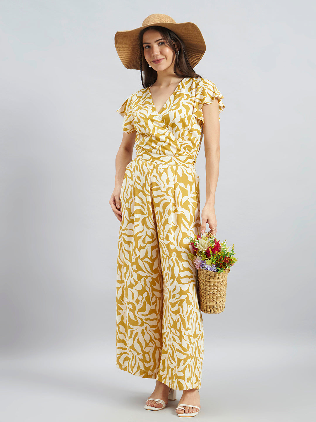 Mustard Viscose Printed Coord Set