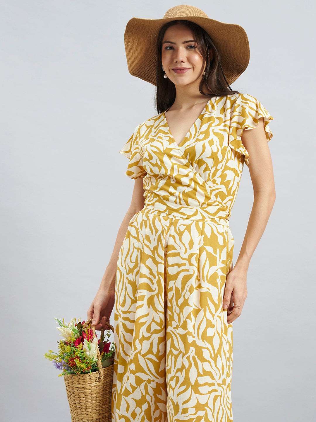 Mustard Viscose Printed Coord Set