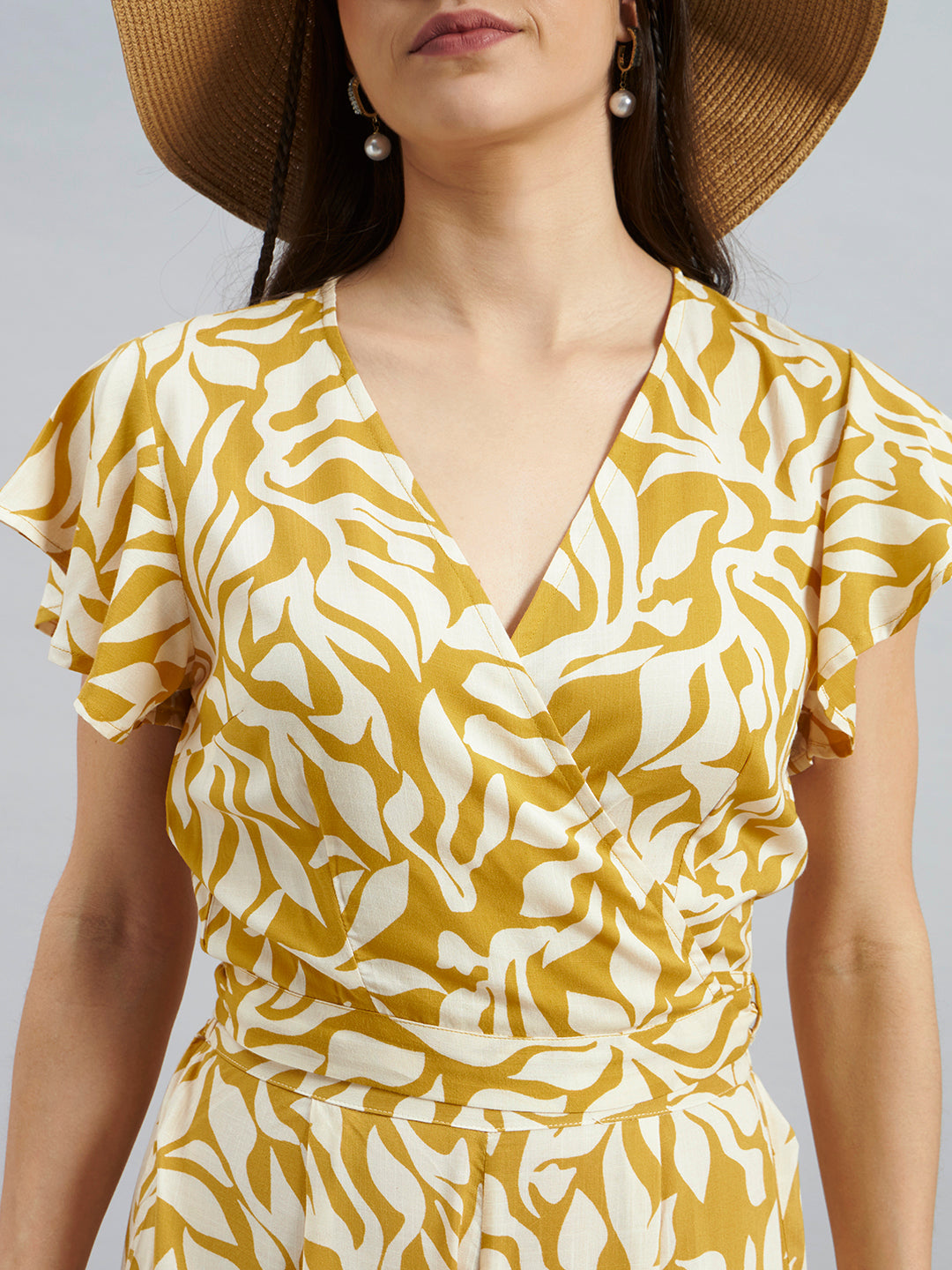 Mustard Viscose Printed Coord Set