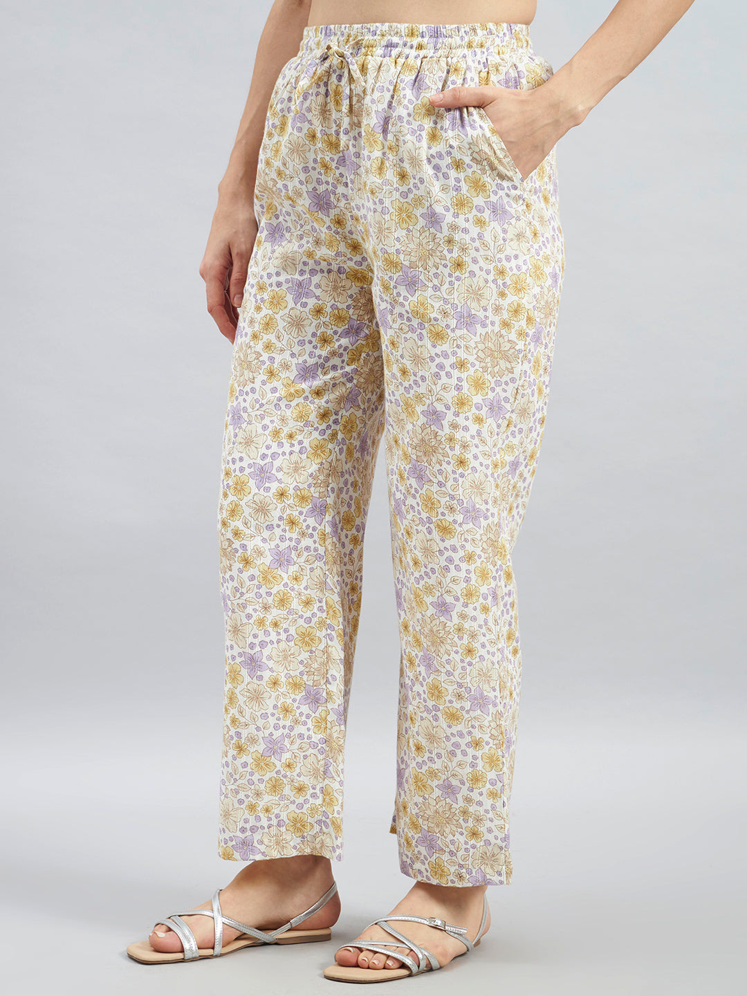 Ivory Floral Printed Cotton Co-ord Set